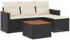 vidaXL 5-tlg. Garten-Sofagarnitur mit Kissen Schwarz Poly Rattan 3225909 Bild 2