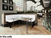 MEBLINI Eckbank für Esszimmer mit ausziehbarem Tisch - Küchenbank - Essecke - Sitzecke Küche - TONI - X-Beine 128x168x87cm Links - Weiß Kunstleder/M Schwarz Hochgl. Bild 4