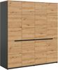 Kleiderschrank 4-türig B/H/T: 180x198x59 cm in Basalt grau Nachbildung und Artisan Nachbildung Bild 1