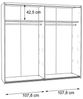 Schwebetürenschrank >JAKOBINA< 2 Türen, Stabeiche Dekor / Schwarz Eiche - 220,1x210,5x61,2cm (B/H/T) Bild 5