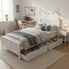 Holzbett, Einzelbett, Jugendbett, Erwachsenenbett, mit Schubladen zur Aufbewahrung, Rahmen aus Kiefernholz, weiß (90x200cm) Bild 4