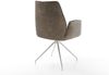 Esszimmerstuhl Zoa-Flex Mikrofaser Taupe Vintage Kreuzgestell konisch Edelstahl Taschenfederkern Bild 5
