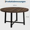 GarveeMore Esstisch Runder Esstisch Wohnzimmertisch Baumkantentisch Gartentisch (1 Tisch), Moderner runder Küchentisch 119 cm Durchmesser für 4-6 Personen Bild 2