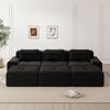 Sofa Schwarz aus Cord mit modularer Form, 74 cm Tiefsitz, weiche 32D-Schaum-Polsterung,69x293x177 cm Bild 2