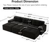 Sofa Schwarz aus Cord mit modularer Form, 74 cm Tiefsitz, weiche 32D-Schaum-Polsterung,69x293x177 cm Bild 5