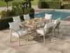 Merax Garten-Essgruppe für 6 Personen, Gartenmöbel-Set, bestehend aus 1 Tisch und 6 Stühlen, verzinktem Stahlrohr, Tischplatte aus Kunststoffholz, geflochtenem Seildesign, Khaki + Beige Bild 3
