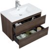 Badplaats Badmöbel Set mit Waschbecken und Unterschrank Angela 80 x 48 cm Braun Eiche - Waschbeckenunterschrank mit Soft-Close und Waschbecken, Vorgemontiert Bild 2