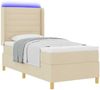 vidaXL Boxspringbett mit LED-Lichtleisten Creme 90 x 190 cm Stoff 3343607 Bild 3