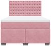 vidaXL Boxspringbett mit Matratze Rosa 140x200 cm Samt 3290947 Bild 4