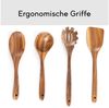 Hanseküche Küchenorganizer-Set Küchenhelfer Set, (Umfassendes Küchenset, 5-tlg, Holzlöffel und Nudelschöpfer, Grillzange, Schneebesen, Pfannenwender), Set aus Holz Bild 3