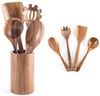 Hanseküche Küchenorganizer-Set Küchenhelfer Set, (Umfassendes Küchenset, 5-tlg, Holzlöffel und Nudelschöpfer, Grillzange, Schneebesen, Pfannenwender), Set aus Holz Bild 4