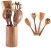 Hanseküche Küchenorganizer-Set Küchenhelfer Set, (Umfassendes Küchenset, 5-tlg, Holzlöffel und Nudelschöpfer, Grillzange, Schneebesen, Pfannenwender), Set aus Holz Bild 5