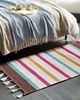 Teppich Baumwolle mehrfarbig 80 x 150 cm gestreiftes Muster Kurzflor HISARLI Bild 3