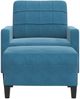 vidaXL Sessel mit Hocker Blau 60 cm Samt 3278266 Bild 3