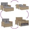 vidaXL Gartensofa mit Kissen 2-Sitzer Beige Poly Rattan 365136 Bild 5