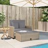 vidaXL Gartensofa mit Kissen 2-Sitzer Beige Poly Rattan 365136 Bild 3