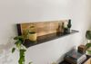 Wandregal Akazie 120x25x25 natur lackiert / Marmor schwarz LONDON #125 Bild 2