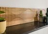 Wandregal Akazie 120x25x25 natur lackiert / Marmor schwarz LONDON #125 Bild 5