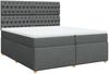 vidaXL Boxspringbett mit Matratze Dunkelgrau 200x200 cm Stoff 3293695 Bild 3