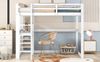Bett 140x200 cm aus Kiefer mit Stauraum und Schreibtisch – platzsparendes Hochbett in Antique White Bild 5