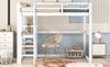 Bett 140x200 cm aus Kiefer mit Stauraum und Schreibtisch – platzsparendes Hochbett in Antique White Bild 5
