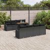 vidaXL Garten-Sofa-Set mit Kissen 7 pcs Schwarz 3349435 Bild 3