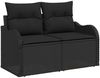 vidaXL Garten-Sofa-Set mit Kissen 7 pcs Schwarz 3349435 Bild 4