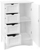 ML-DESIGN Hochschrank Badezimmerschrank aus MDF-Holz viel Stauraum Badschrank Badmöbel (1-St) Badschrank freistehend 1 Tür 4 Schubladen Kommode Aufbewahrungsschrank Bild 2