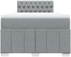 vidaXL Boxspringbett mit Matratze Hellgrau 120x200 cm Stoff 3287042 Bild 4