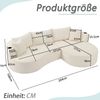 Flieks Sofa set, 2-Sitzer + Linke Chaiselongue, mit Getränkehalter & Kissen, Bogenförmiges Design, Cordstoff, Beige Bild 4
