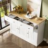 Sideboard B 120 x T 36 x H 80,5 cm aus Spanplatte in Weiß/Holzoptik, 3 Türen & 2 Schubladen Bild 5