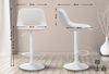 CLP 2er Set Barhocker Camden Samt drehbar und höhenverstellbar,creme Metall matt weiss Bild 2
