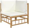 vidaXL 7-tlg. Garten-Lounge-Set mit Cremeweißen Kissen Bambus 3155181 Bild 4