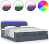 vidaXL Ottoman-Bett mit Matratzen & LEDs Dunkelgrau 180x200 cm Samt 3312906 Bild 5