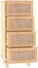 Sideboard, Kommode Braun 40x30x90 cm Massivholz Kiefer und Natur-Rattan j1350p Bild 5