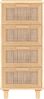 Sideboard, Kommode Braun 40x30x90 cm Massivholz Kiefer und Natur-Rattan j1350p Bild 4