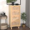 Sideboard, Kommode Braun 40x30x90 cm Massivholz Kiefer und Natur-Rattan j1350p Bild 2