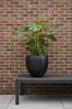 VIVANNO Blumentopf Fiberglas PLUTO Rund - Anthrazit Matt (1 St), 33x30 cm Bild 2