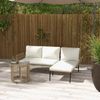 Rattan Gartenmöbel-Set Gartengarnitur mit Liegestuhl, Couchtisch, Zweisitzer & Creme Sitzkissen für Terrasse & Balkon Bild 2