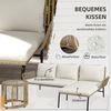 Rattan Gartenmöbel-Set Gartengarnitur mit Liegestuhl, Couchtisch, Zweisitzer & Creme Sitzkissen für Terrasse & Balkon Bild 5