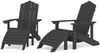 vidaXL Adirondack-Gartenstühle 2 Stk. mit Hockern HDPE Weiß 3095697 Bild 2