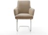 Freischwinger Heira-Flex mit Armlehnen Materialmix Schlamm Freischwinger flach Edelstahl Taschenfederkern Bild 2