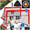KESSER Pop-Up Fußballtor, 2er Set, mit Transporttasche, 6x Hütchen, Ballpumpe & Zielscheibe, Glasfaserstangen, 120x90 cm, Rot Bild 1