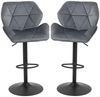 Stuhl 57x58x97-117 cm, gepolstert & drehbar, höhenverstellbar, grau，2er-Set Bild 2
