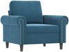 vidaXL 3-tlg. Sofagarnitur mit Kissen Blau Samt 3202199 Bild 3