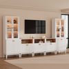 VOWNER TV-Board Set mit Glastüren, LED Fernsehschrank multifunktional (5 St), 5PSC Version: 180cm für TV bis 75 Zoll, Maße 300 x 180 x 40 cm Bild 4