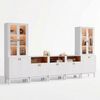 VOWNER TV-Board Set mit Glastüren, LED Fernsehschrank multifunktional (5 St), 5PSC Version: 180cm für TV bis 75 Zoll, Maße 300 x 180 x 40 cm Bild 3