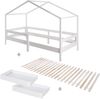 roba Hausbett 90 x 200 cm - Montessori-Prinzip - inkl. Lattenrost & Schubladen - Holz weiß Bild 2
