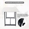 Esstisch-Set 120 × 70 × 74 cm mit 4 Stühlen – MDF-Tischplatte, Samtstühle und Metallgestell in Grau/Schwarz Bild 4