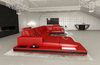 Sofa Messana in Leder - Ledermix - rot-schwarz - Links Bild 5